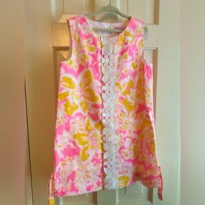 Lilly Pulitzer Pink and Yellow Floral Dress Girls